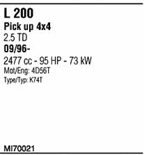  MI70021 Exhaust system MI70021
