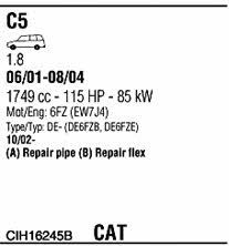 CIH16245B Walker Exhaust system