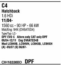  CIH18336BD Exhaust system CIH18336BD