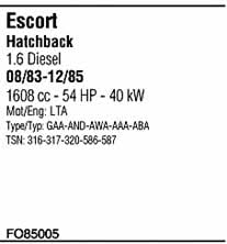  FO85005 Exhaust system FO85005