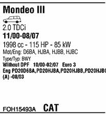FOH15493A Walker Exhaust system