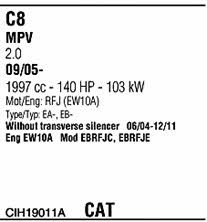 CIH19011A Walker Exhaust system