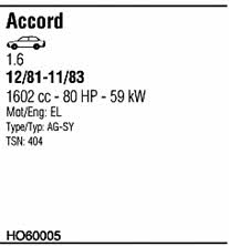 HO60005 Walker Exhaust system