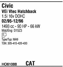 HO61088 Walker Exhaust system