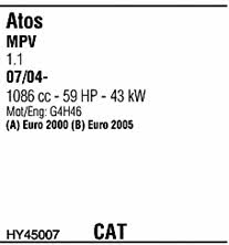 HY45007 Walker Exhaust system