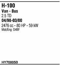  HY70005B Exhaust system HY70005B