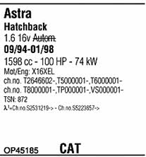 OP45185 Walker Exhaust system