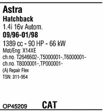 OP45209 Walker Exhaust system