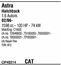 OP45214 Walker Exhaust system