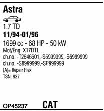 OP45237 Walker Exhaust system
