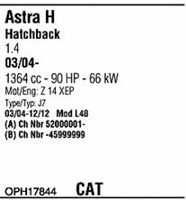 OPH17844 Walker Exhaust system