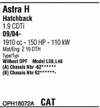 OPH18072A Walker Exhaust system