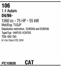 PE10608 Walker Exhaust system
