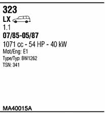 Walker MA40015A Exhaust system MA40015A