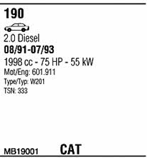 MB19001 Walker Exhaust system