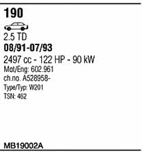 MB19002A Walker Exhaust system