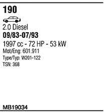MB19034 Walker Exhaust system