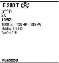  MB20020B Exhaust system MB20020B