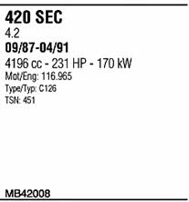 MB42008 Walker Exhaust system