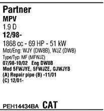 Walker PEH14434BA Exhaust system PEH14434BA PEH14434BA Walker Exhaust system