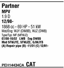 Walker PEH14434CA Exhaust system PEH14434CA PEH14434CA Walker Exhaust system