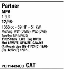 PEH14434CB Walker Exhaust system