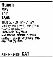 PEH14434EB Walker Exhaust system