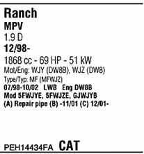 Walker PEH14434FA Exhaust system PEH14434FA PEH14434FA Walker Exhaust system