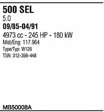  MB50008A Exhaust system MB50008A