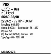  MB82007B Exhaust system MB82007B