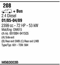  MB83003B Exhaust system MB83003B