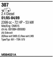  MB84021A Exhaust system MB84021A