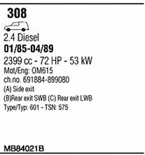  MB84021B Exhaust system MB84021B