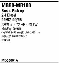  MB85001A Exhaust system MB85001A
