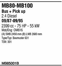  MB85001B Exhaust system MB85001B