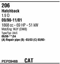 PEP09468 Walker Exhaust system