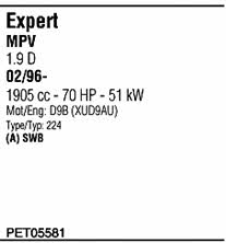  PET05581 Exhaust system PET05581