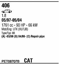 PET08707B Walker Exhaust system