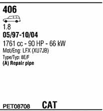 PET08708 Walker Exhaust system