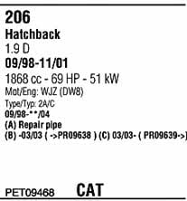 PET09468 Walker Exhaust system