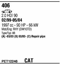 PET12246 Walker Exhaust system