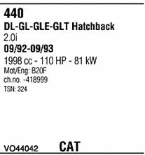 VO44042 Walker Exhaust system