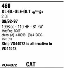 VO44072 Walker Exhaust system