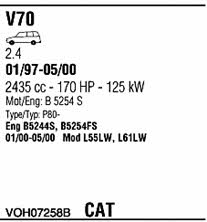 VOH07258B Walker Exhaust system