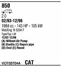 VOT05704A Walker Exhaust system