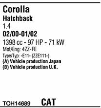 TOH14689 Walker Exhaust system