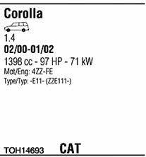 TOH14693 Walker Exhaust system