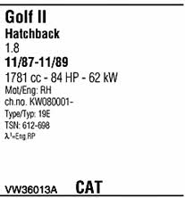 VW36013A Walker Exhaust system