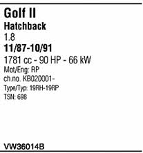 VW36014B Walker Exhaust system