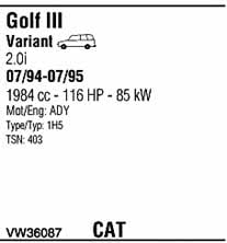 Walker VW36087 Exhaust system VW36087 VW36087 Walker Exhaust system